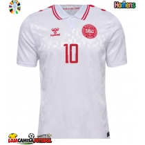 Camisa de Futebol Dinamarca Christian Eriksen #10 Equipamento Secundário Europeu 2024 Manga Curta